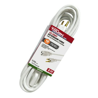 Hyper Tough 12FT 16AWG 2 Prong White Indoor Household Extension Cord, 13  amps