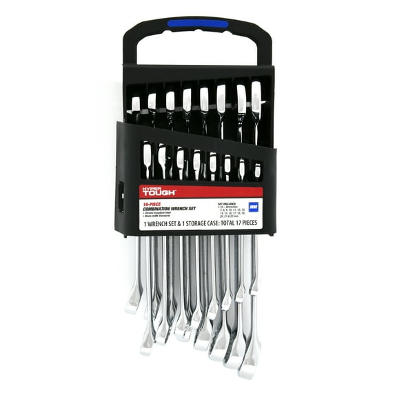 Hyper Tough 16-Piece Metric Combination Wrench Tool Set, Hand Tools