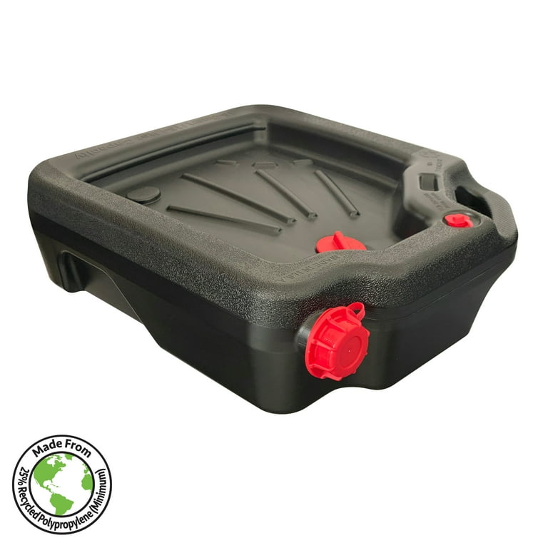 Hyper Tough 16 Quart Automotive Drain Pan Container Durable Oil