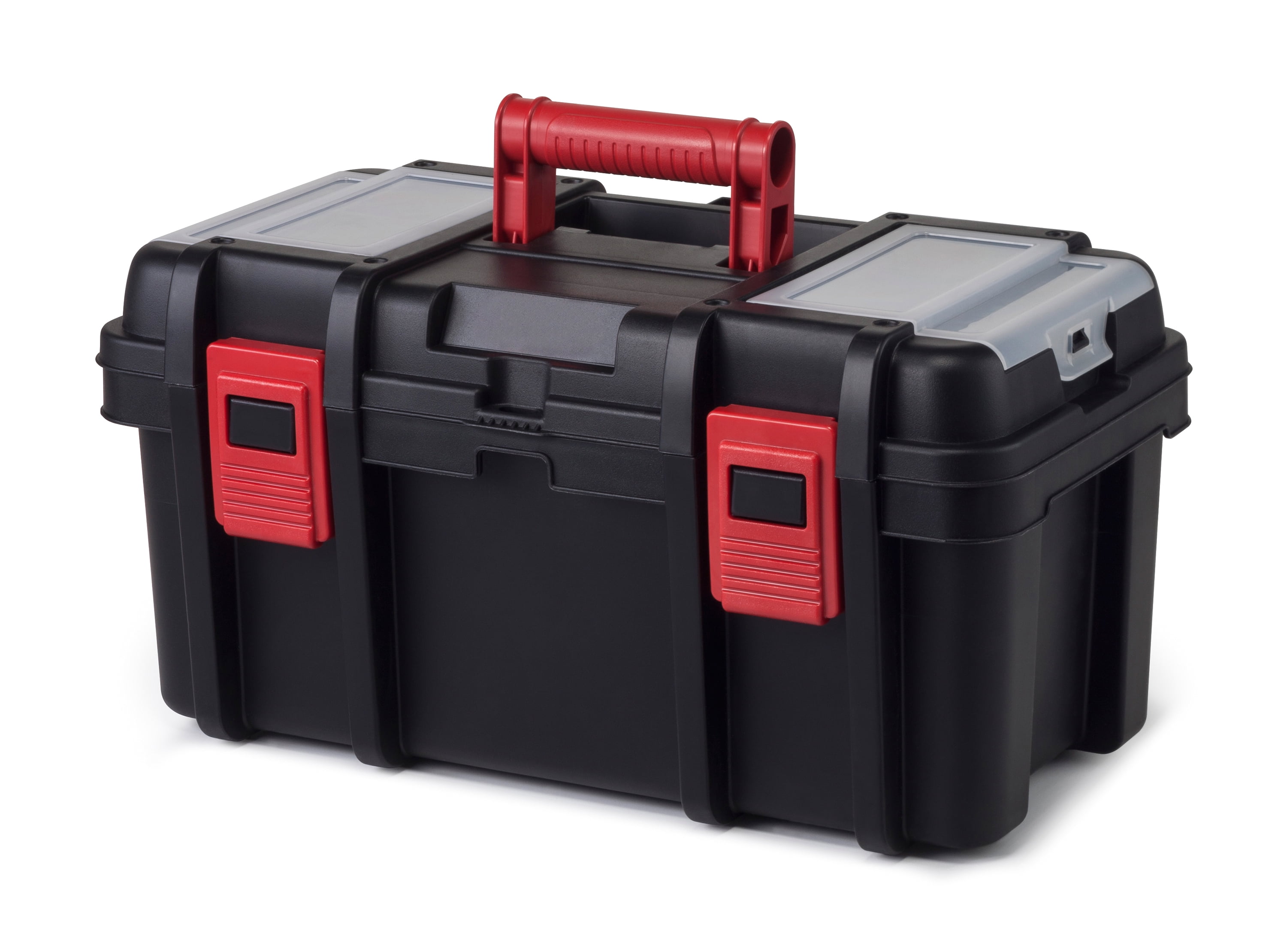 14-inch Tool Box Plastic Tool Box with Tray and Organizers Includes  Removable 3 Small Parts Boxes