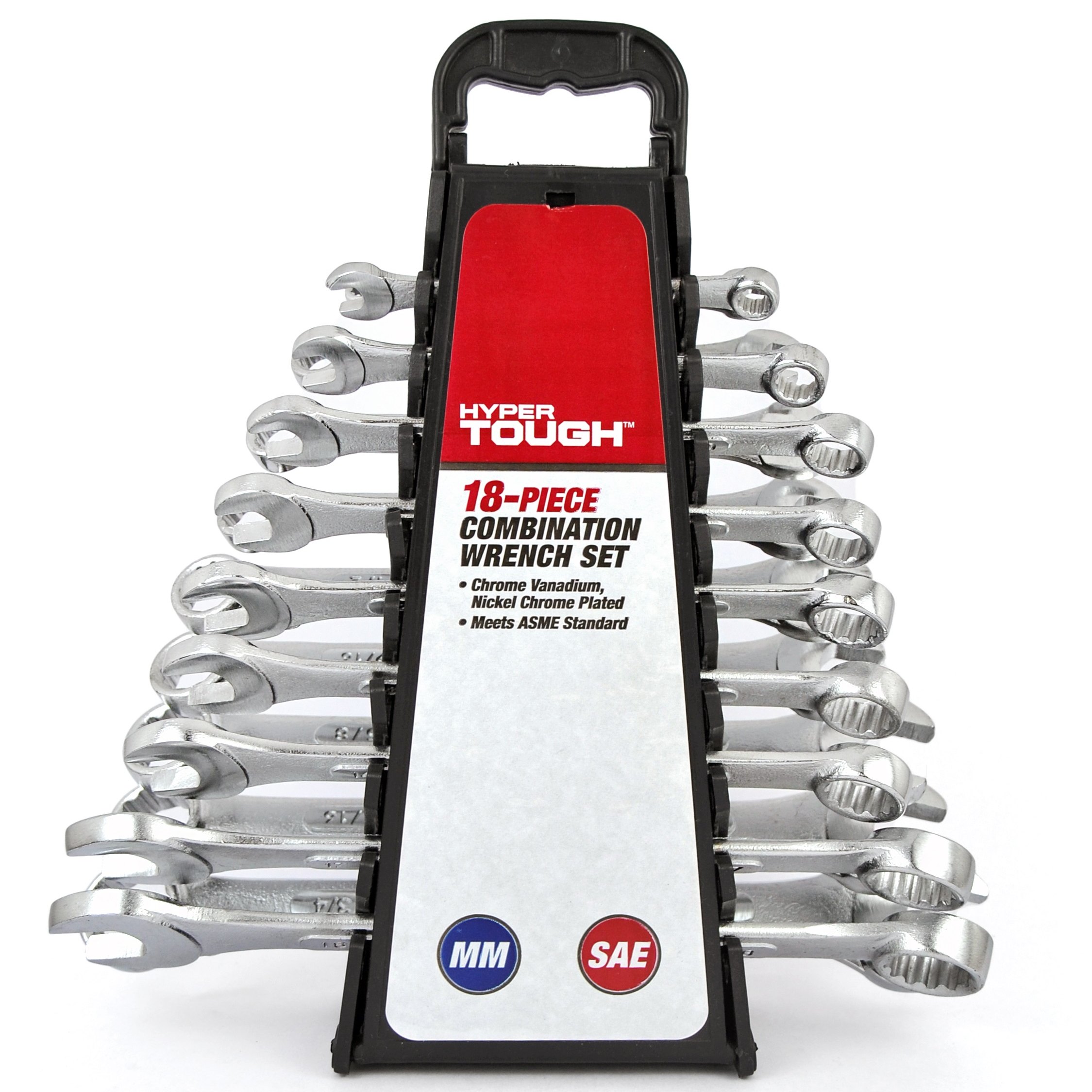Hyper Tough 18-Piece Combination Wrench Set, Metric & SAE - image 1 of 7