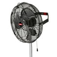 Hyper Tough 18 inch Outdoor Wall Mounted Fan with Misting Kit, 3 Blades, Black