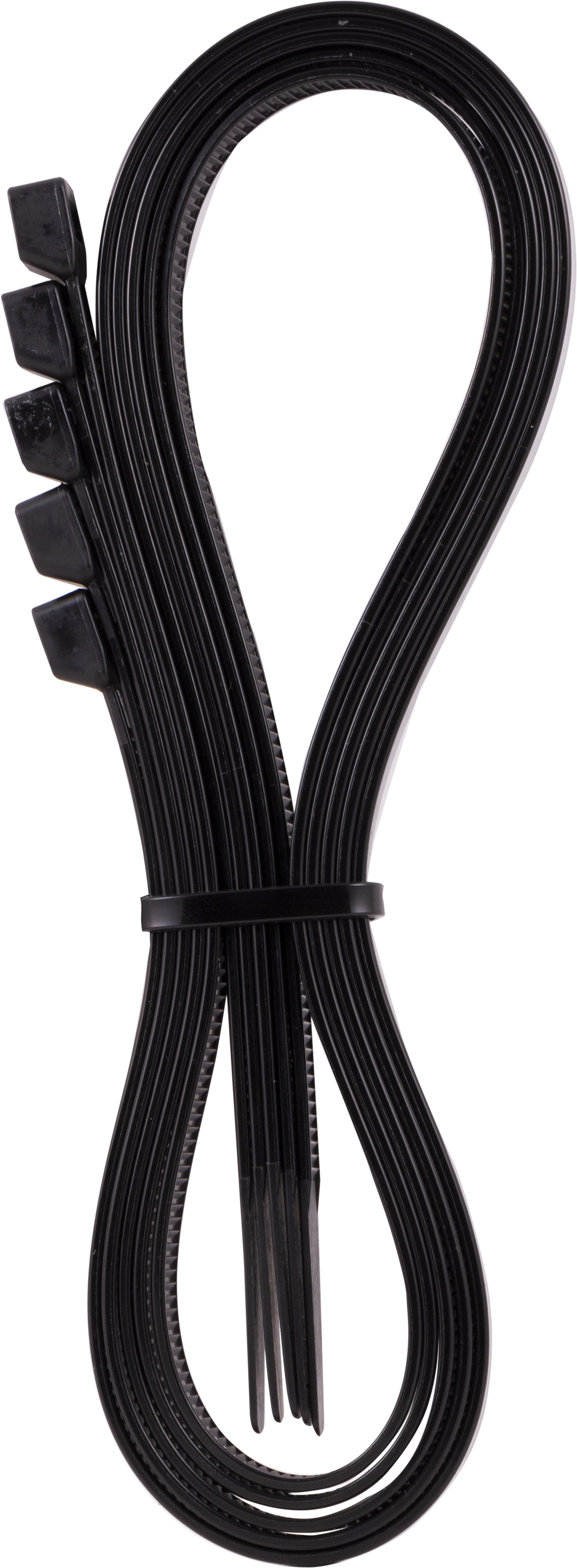 Hyper Tough 18in. Black Zip Ties 5 Pack, 180lb. Tensile Strength, Nylon Mount Cable Ties, Resealable Bag, 38108
