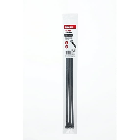 Hyper Tough 18inch Cable Tie Uv Black 5Pcs