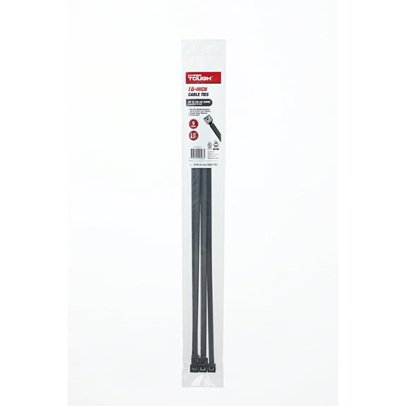 Hyper Tough 18inch Cable Tie Uv Black 5Pcs