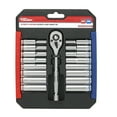 Hyper Tough 19 Piece 1/4 Inch Drive Ratchet and Socket Set, Deep