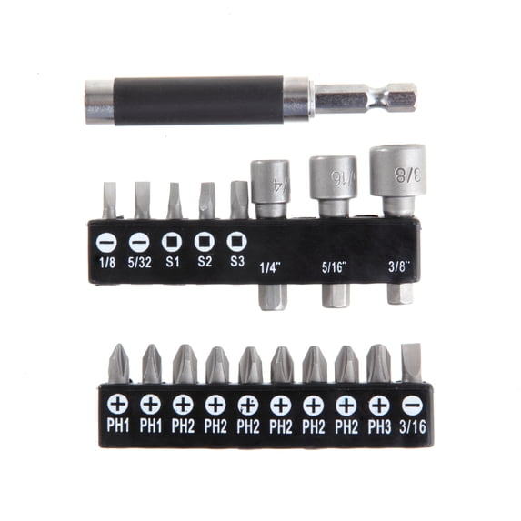 Hyper Tough AU85046N 19-Piece Screwdriver Bit Set with 3 in Magnetic Bit Guide
