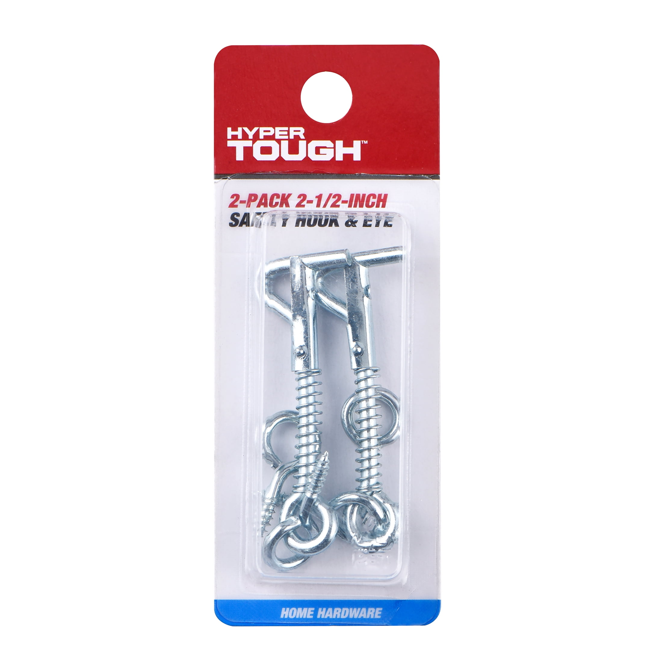 Hyper Tough Safety Hook and Eye 2-1/2 inch Zinc Plated Steel