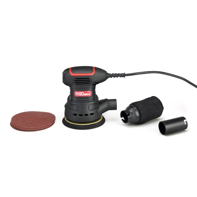 Hyper Tough 2.5 Amp Corded 5 inch Orbital Sander with Dust Bag, Vacuum ...