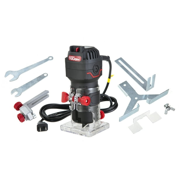 Hyper Tough 2.5 Amps 1/4 inch Trim Router, Light-Duty Woodworking
