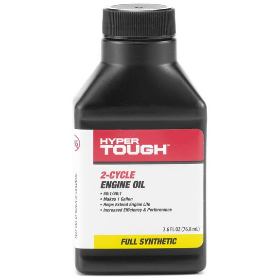 Hyper Tough 2.6 oz Full Synthetic 2-Cycle Oil, Makes 1 Gallon