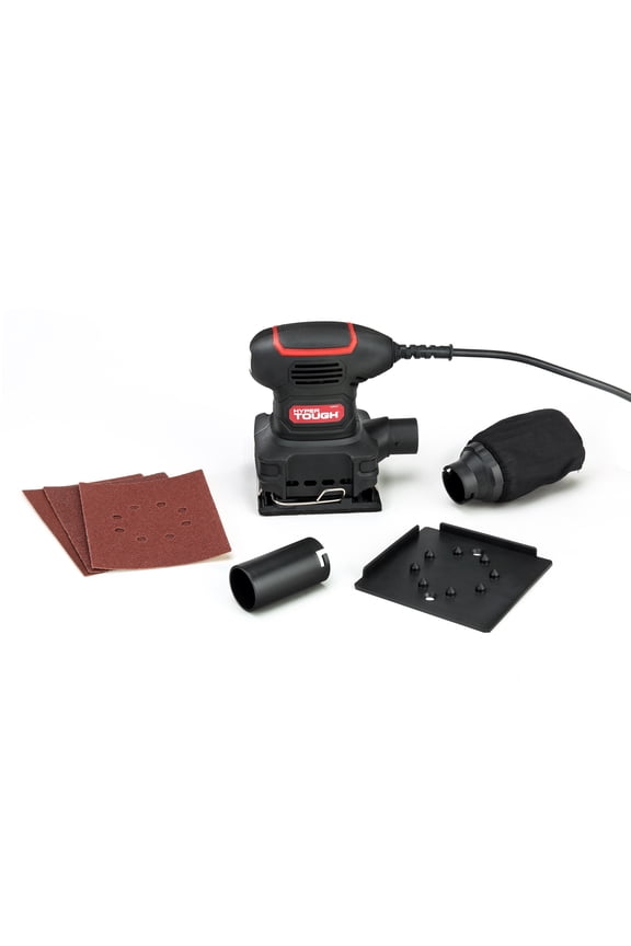 2 Amp Corded 1/4 Sheet Palm Sander with Dust Bag, Vacuum Hose Adapter, Punch Plate & 3 Sanding Sheets, New Condition