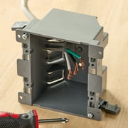 Hyper Tough Two-gang Box Switch / Outlet Plastic Electrical Box TD35072Z, 3.94 in Width
