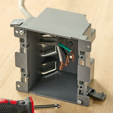 Hyper Tough 2 Gang Switch / Outlet Plastic Electrical Box TD35072Z, 3.94 in Width