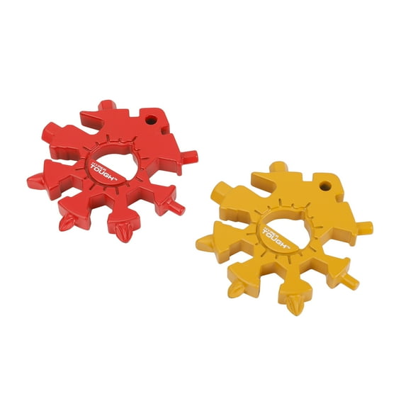 Hyper Tough 2-Pack 18-in-1 Snowflake Shape Multitool, Red and Yellow, Model 42198