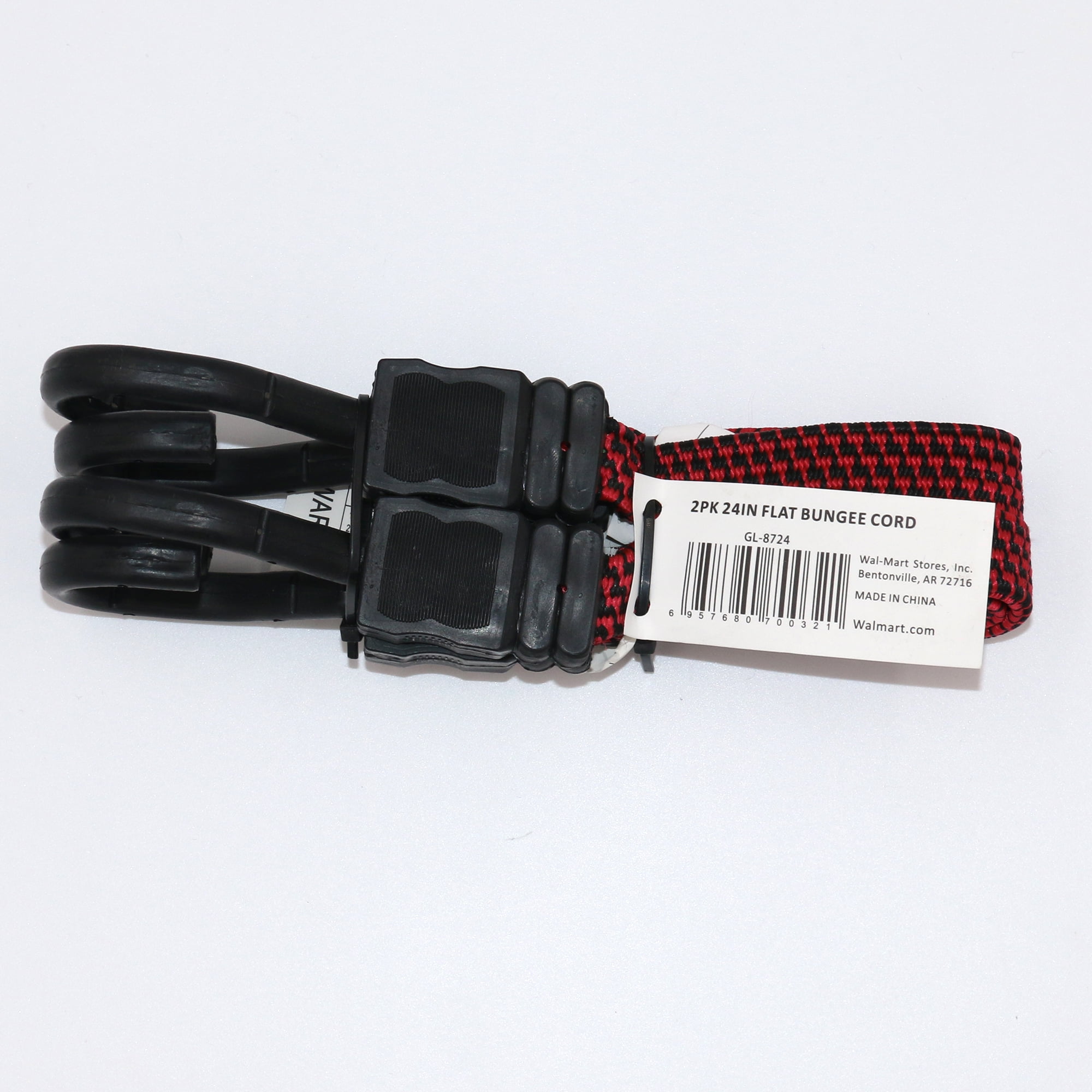 Hyper Tough 2-Pack 24 inch Flat Bungee Cords, Red