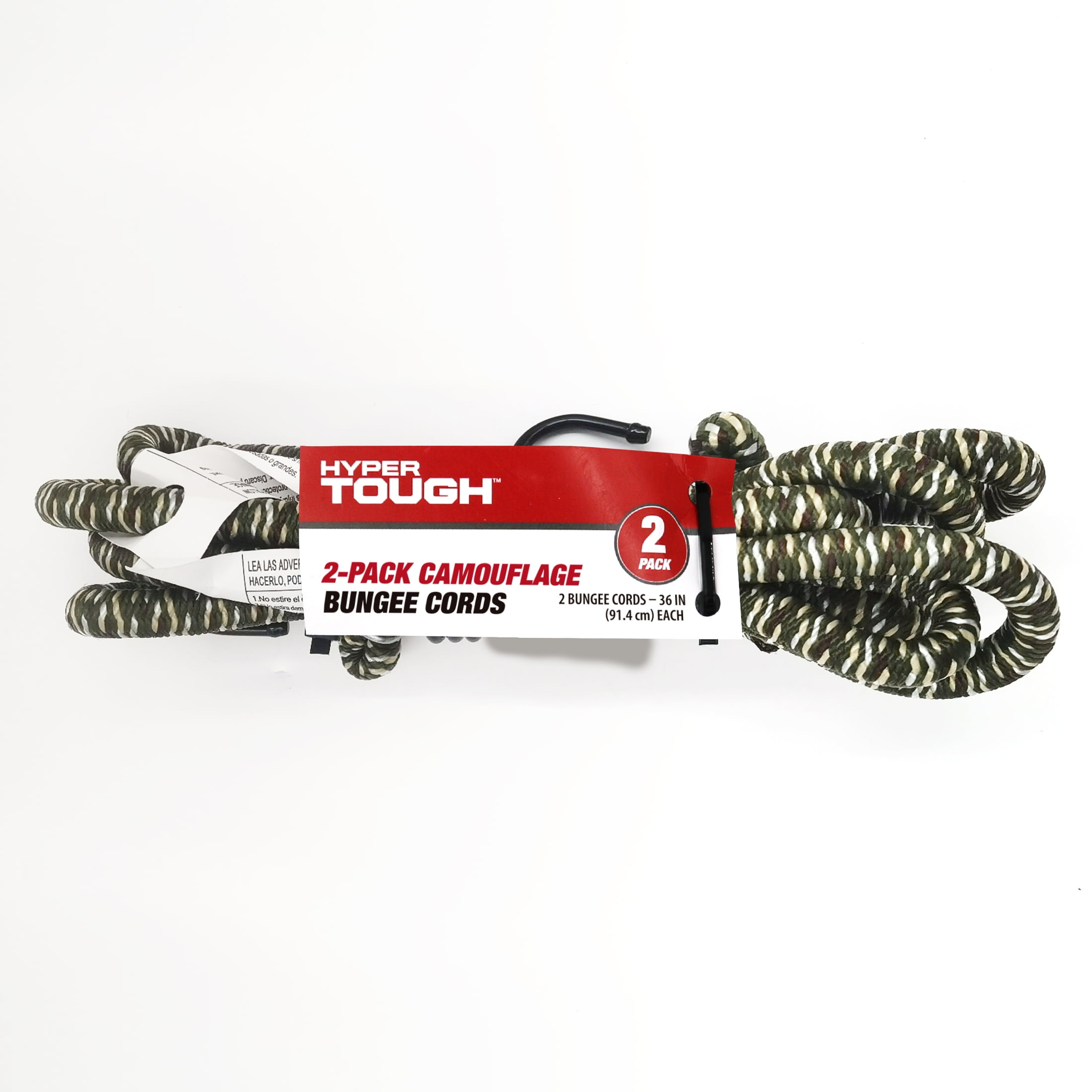 Hyper Tough 2 Pack 36inch Standard Rubber Bungee Cords, Camo