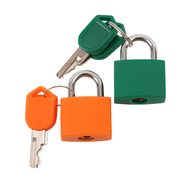Hyper Tough Tight Spaces Mini Padlocks with Keys, 2 Pack, Green & Orange Steel Locks for Lockers & Travel