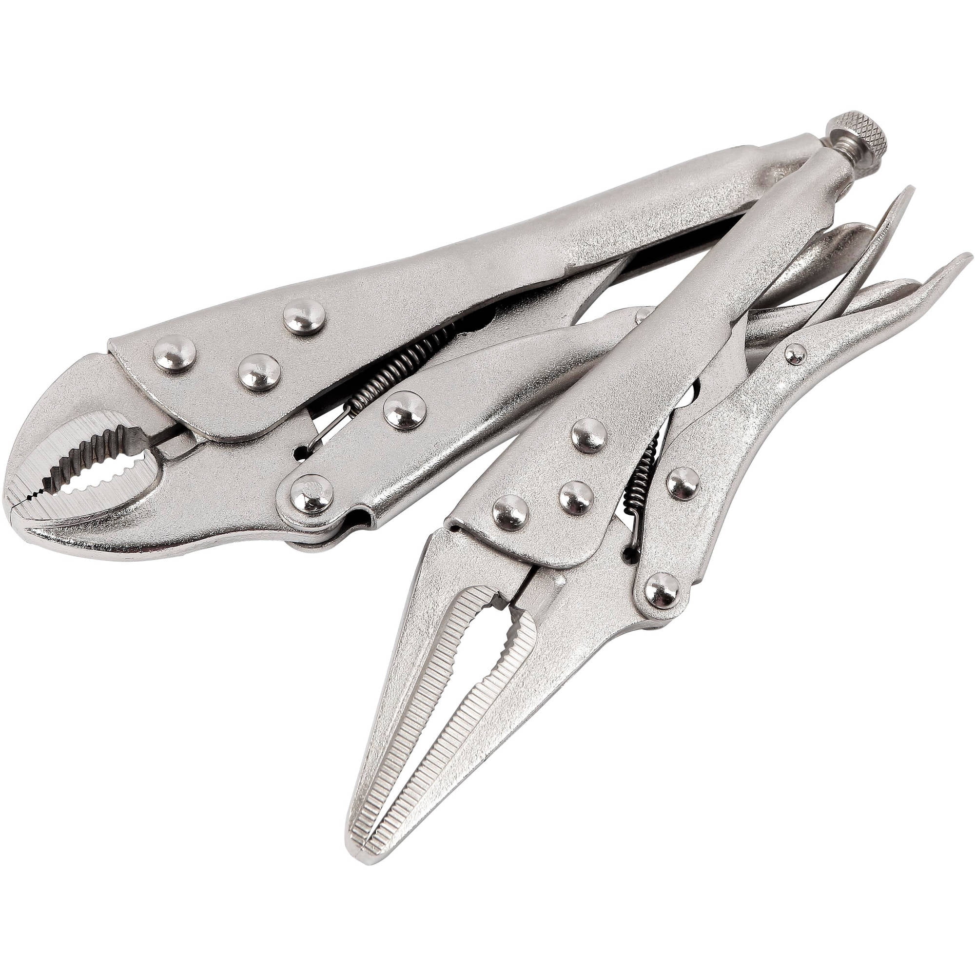 Hyper Tough 2Piece Locking Plier Set with 61/2inchLong Nose and 7