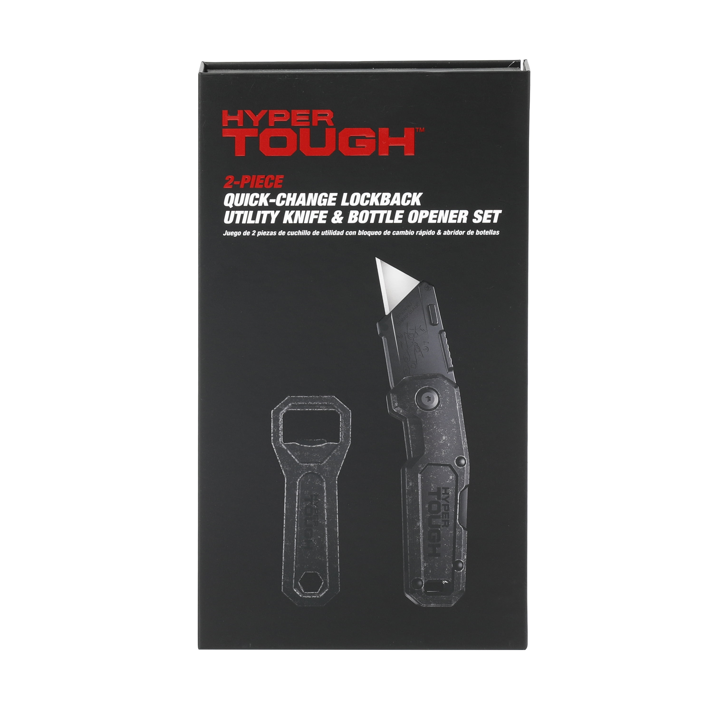 Hyper Tough 2Piece QuickChange Lockback Utility Knife & Bottle Opener