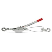 Hyper Tough 2 Ton Steel Dual Gear Power Puller, 4000 lbs. Load Capacity, Hand Winch Cable, Automotive Hoist Winch Puller, Recovery Gear