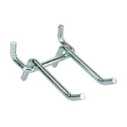Hyper Tough 2 in. Heavy Duty Double Peg Hooks, Zinc Plated Steel