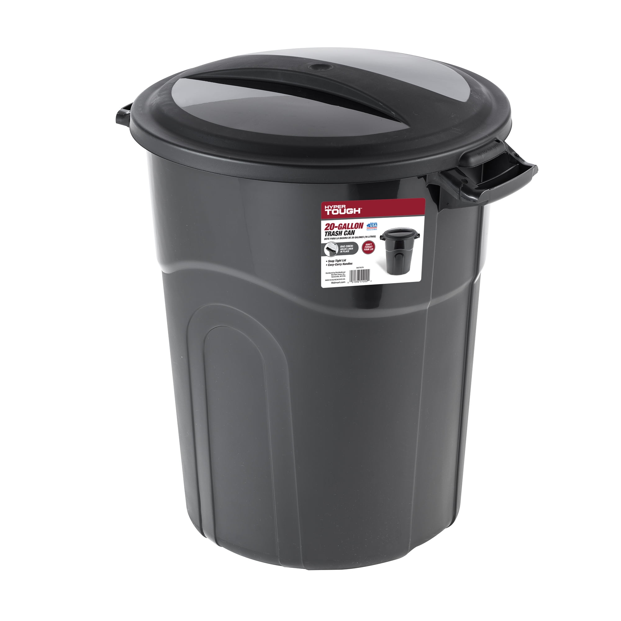 Outdoor Trash Can with Lid - 20 Trash Bags Included, 11.5 Gallons