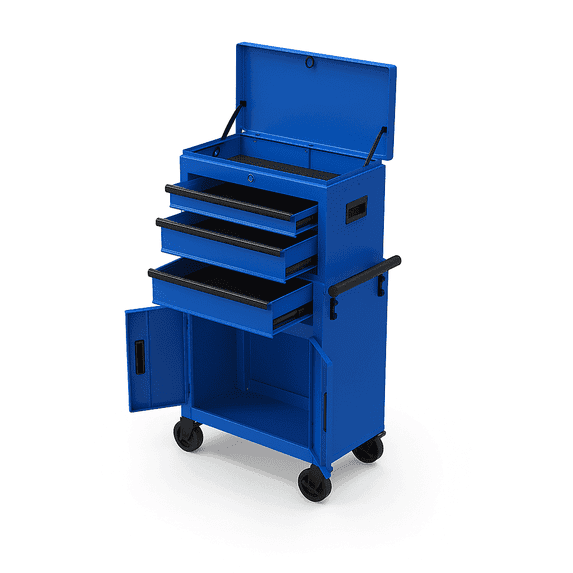 Hyper Tough 20-Inch Heavy Duty Steel Tool Chest, 300 lbs Capacity, Blue