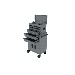 Caja de herramientas de acero para servicio pesado Hyper Tough de 20 pulgadas, capacidad de 300 libras, gris