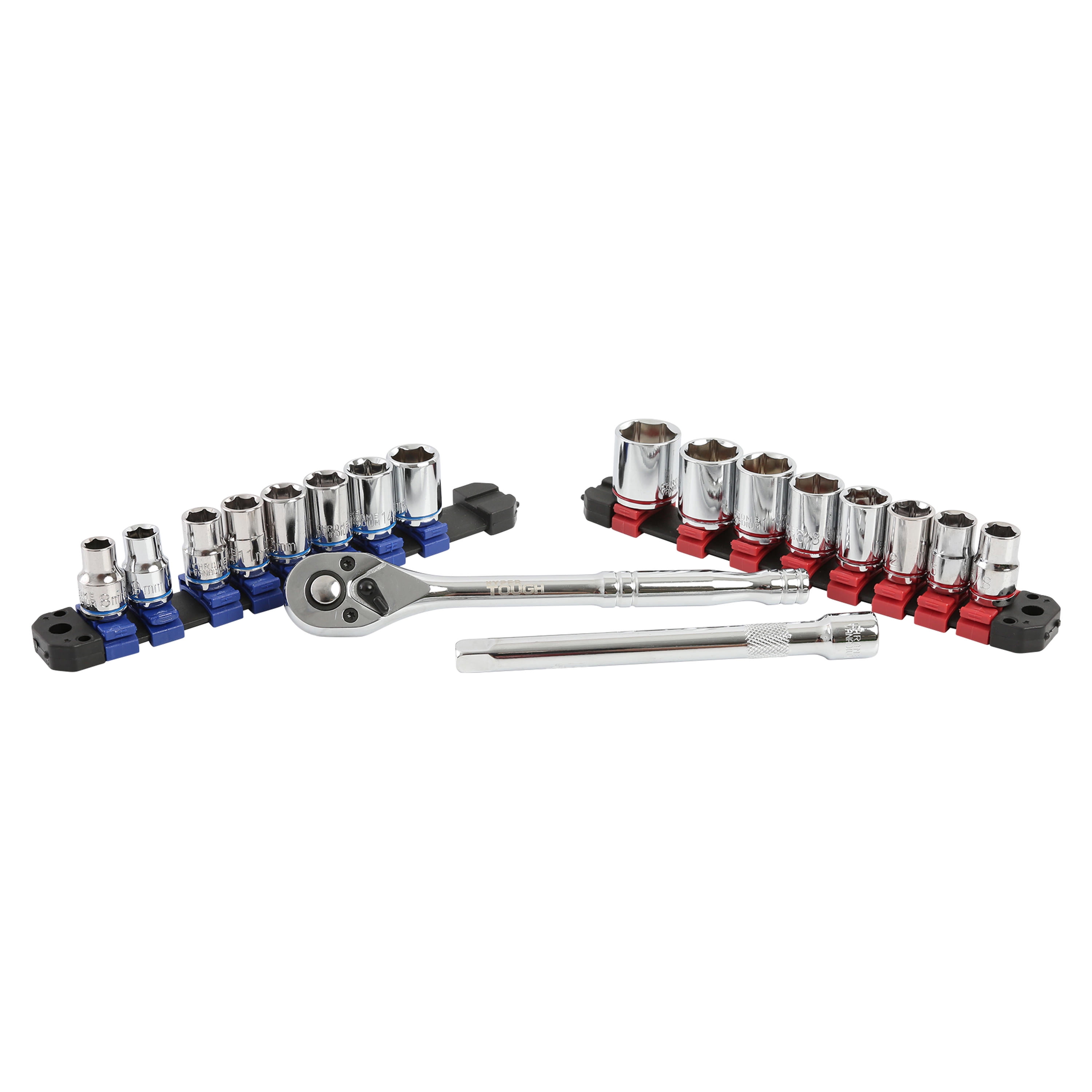 Hyper Tough 20Piece 3/8Inch Drive Ratchet and Socket Set