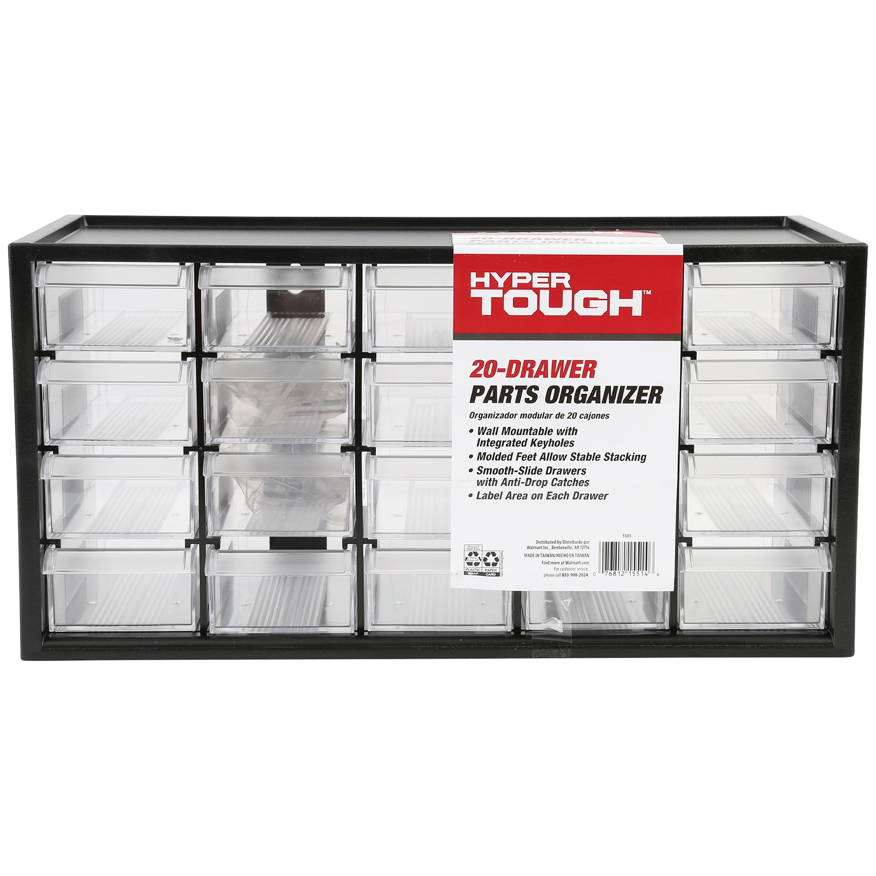 Hyper Tough 30 Drawer Small Parts Organizer, Fastener Storage, Black