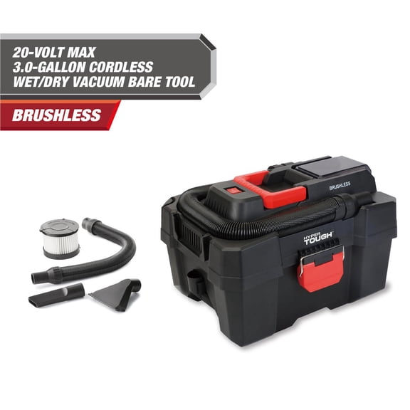 Hyper Tough 20V 3-Gallon Wet/Dry Vacuum, Bare Tool