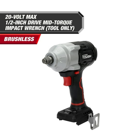 Hyper Tough 20V Max Brushless 1/2-inch Mid-Torque Cordless Impact Wrench 550 ft-lbs Torque - (Tool Only)