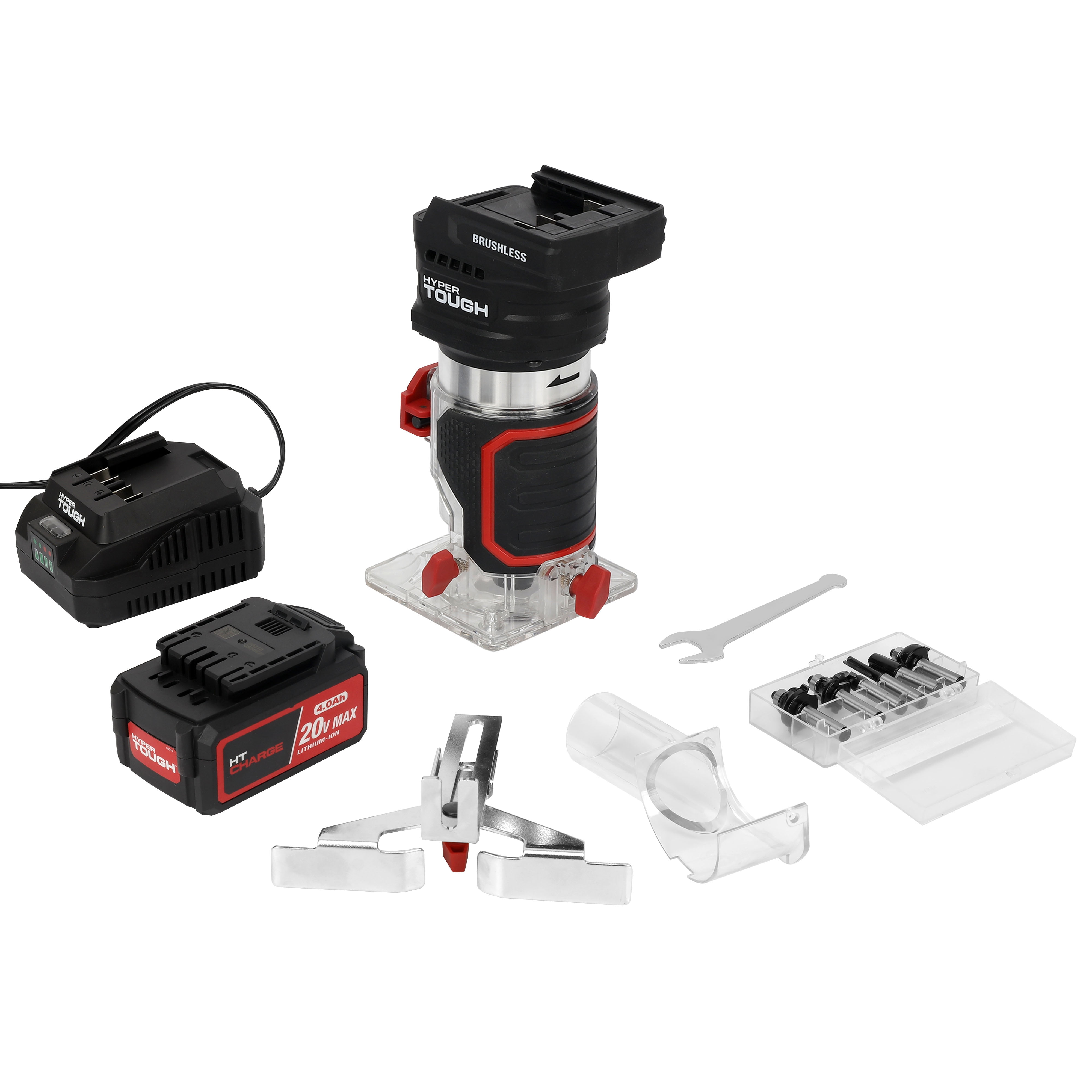 Hyper Tough 20V Max Brushless 5/16-inch Cordless Router Kit - Walmart.com