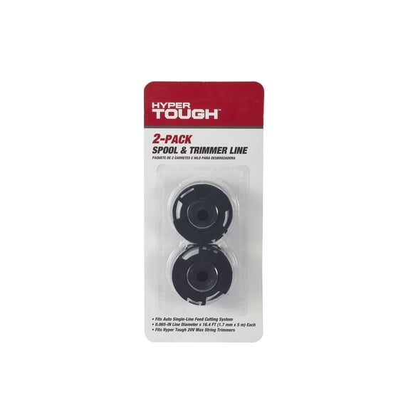 Hyper Tough 20V Max2-Pack Spool & Trimmer Line Nylon, with 0.065" Line Diameter