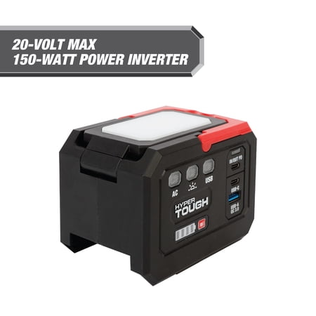 HYPER TOUGH 20V POWER INVERTER 150-WATT, 3-USB PORTS,...