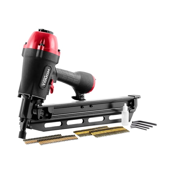 Open Box Hyper Tough 21-Degree Pneumatic Framing Nailer, Accepts 2-inch to 3-1/2-inch Plastic Collated Full Round Head Nails