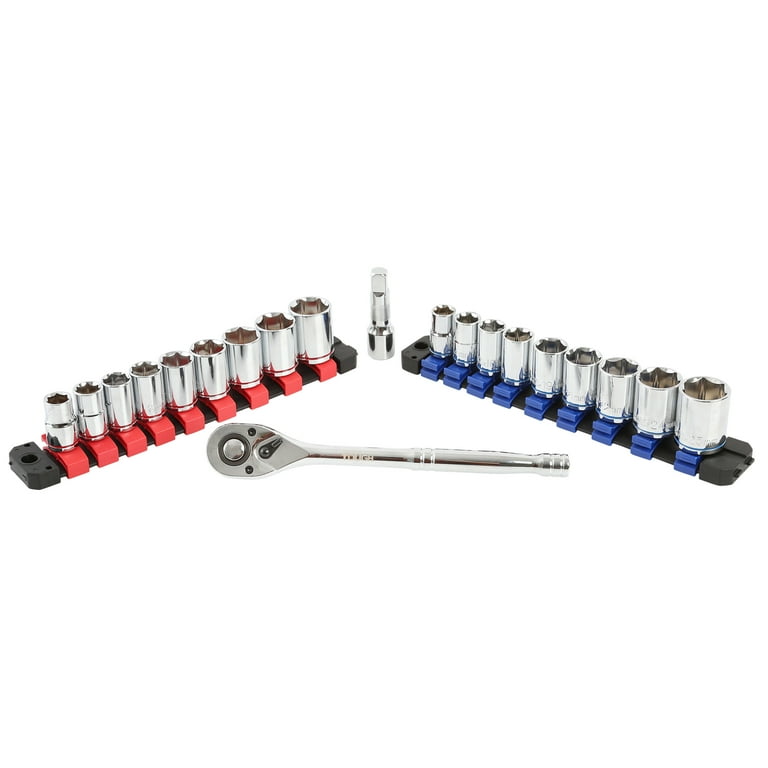 1/2 in. Drive Ratchet and SAE/MM Socket Set (22-Piece) 1/2 in. Drive Ratchet and SAE/MM Socket Set (22-Piece)