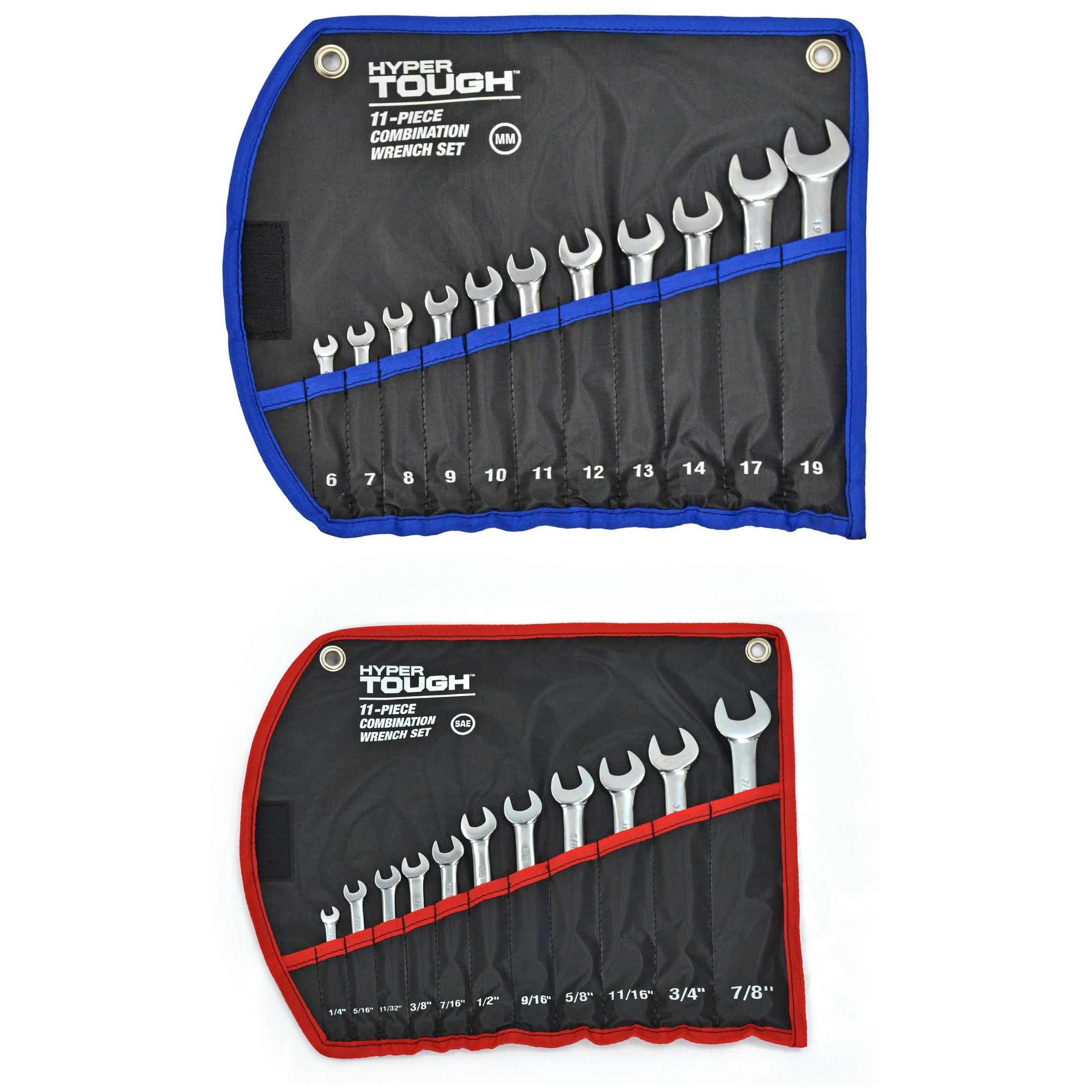 Hyper Tough 22-Piece Metric and SAE Combinations Wrench Set