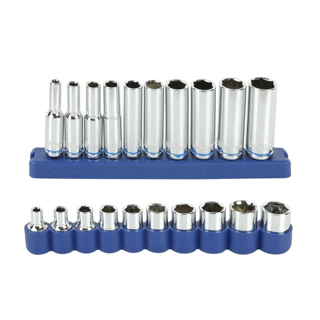 Hyper Tough 22piece 1/4 Inch Dr. Socket Set MM, Model 43144