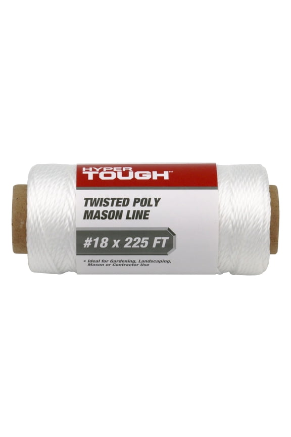 225 feet All-purpose Twisted Polypropylene Mason Line Rope, White, Garden Planting