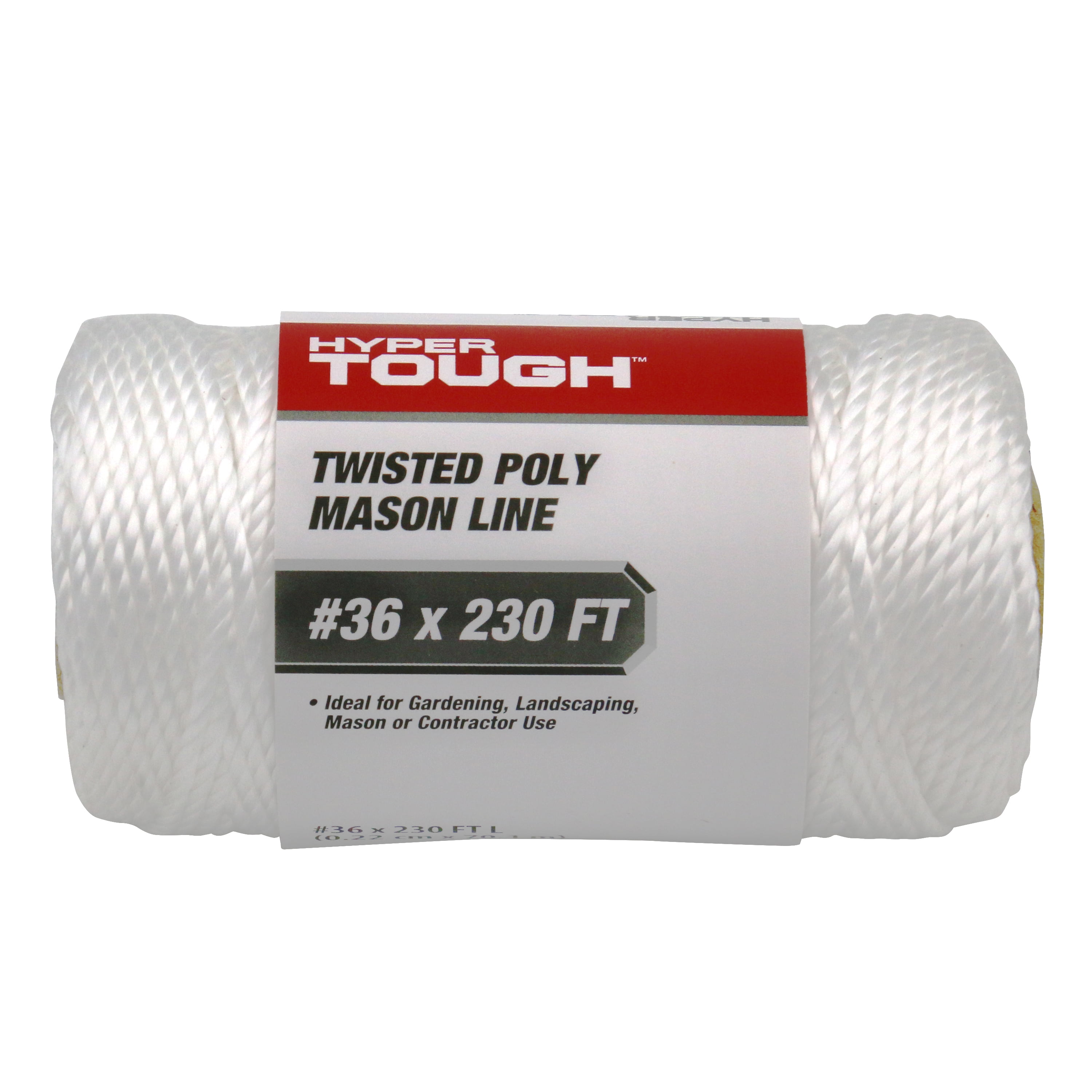 Hyper Tough 230 feet Twisted Polypropylene Mason Line, White, String &  Twine, Durable 