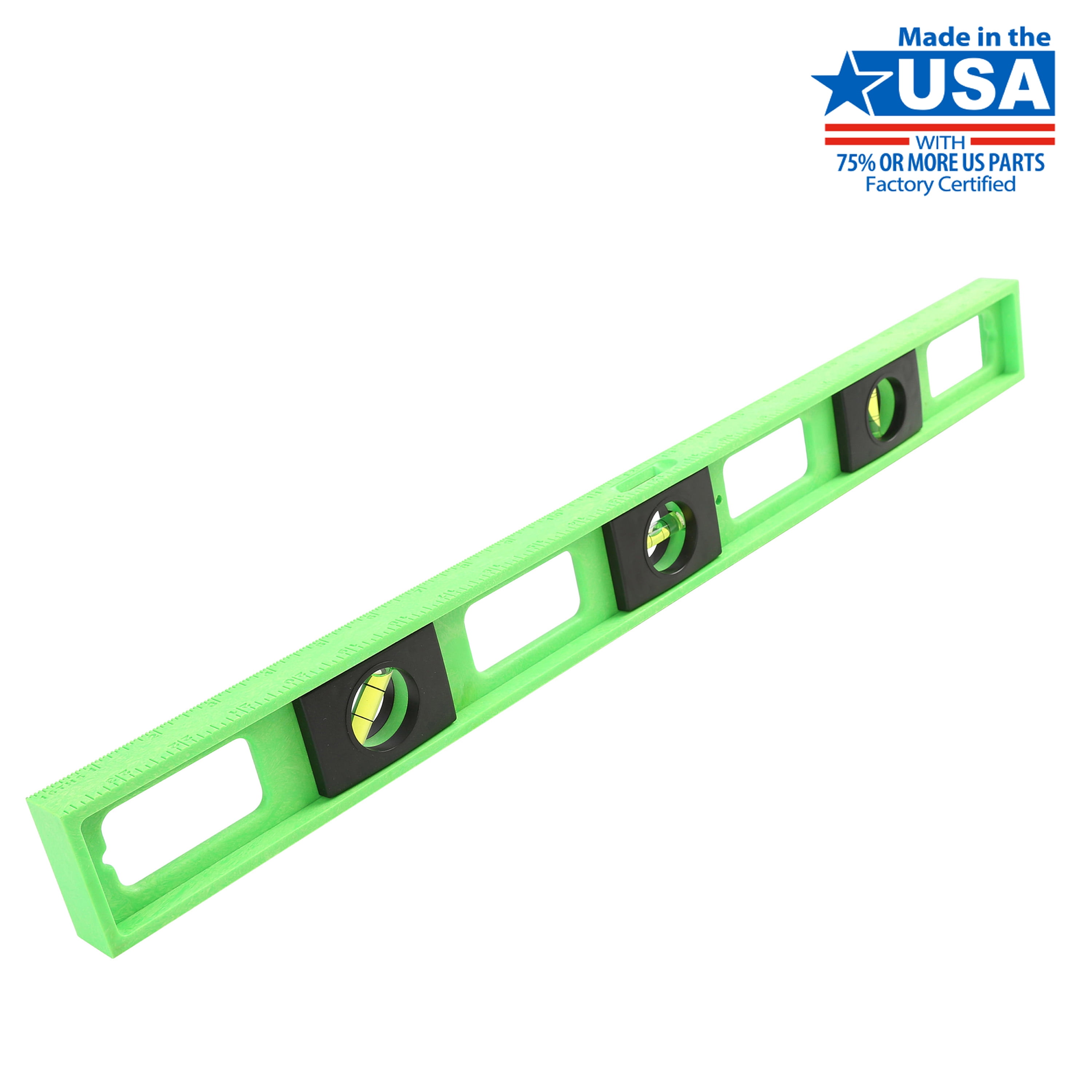 Hyper Tough 24-Inch 3 Vial Poly Level, High Viz Green