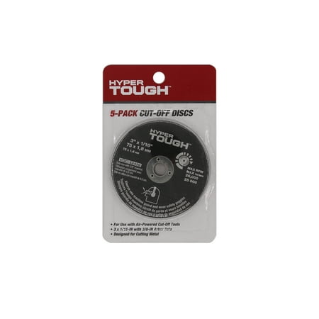 Hyper Tough, 25,000 RPM Cut off Disc Set, Abrasive Metal Air Tool Fittings 3 Inch 5 Pieces
