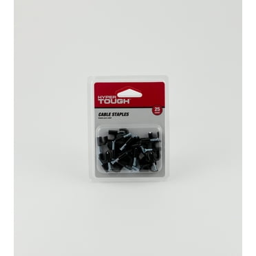 Hyper Tough 25 Piece Coaxial Cable Staples, Black, Cable Clips