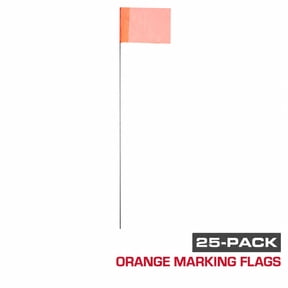 Hyper Tough Safety Marking Flags, Orange, 25 Count