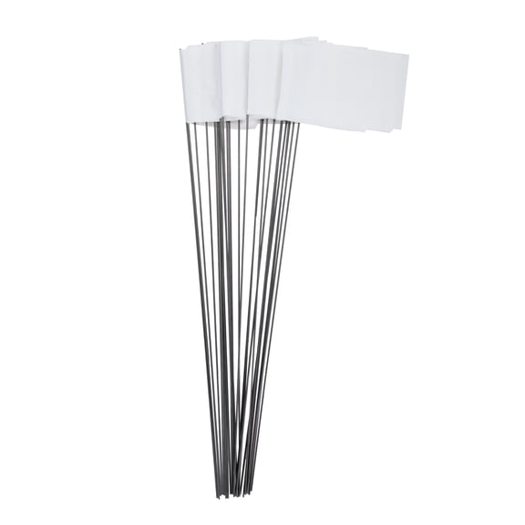 Hyper Tough Safety Marking Flags, White, 25 Count