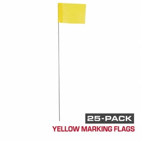 Hyper Tough Safety Marking Flags, Yellow, 25 Count