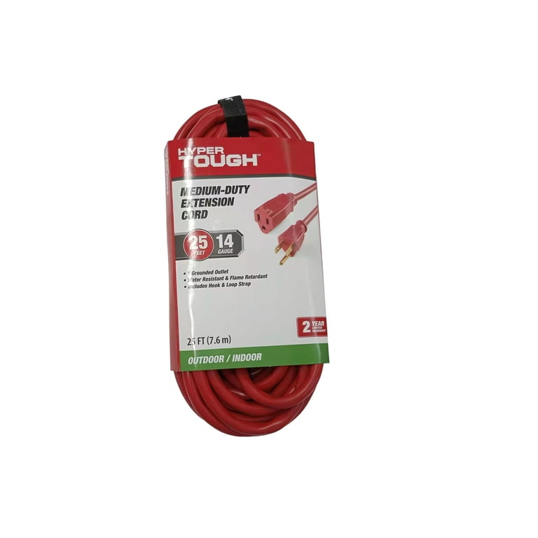 Hyper Tough 25FT 14/3 Outdoor Extension Cord 15A 125V with
