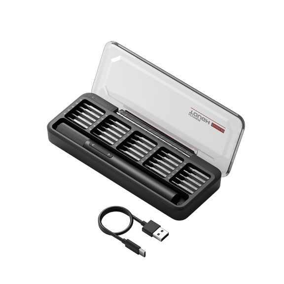 Hyper Tough Cordless Precision Screwdriver Set, 4V Rechargeable, Black
